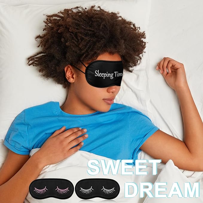 Eurzom 40 Pcs Funny Sleep Eye Mask Soft Night Mask Bulk for Sleeping Blackout Blindfolds with Adjustable Strap for Women Men Kids Nap Meditation Party Travel Gifts Favors(Mixed Colors)