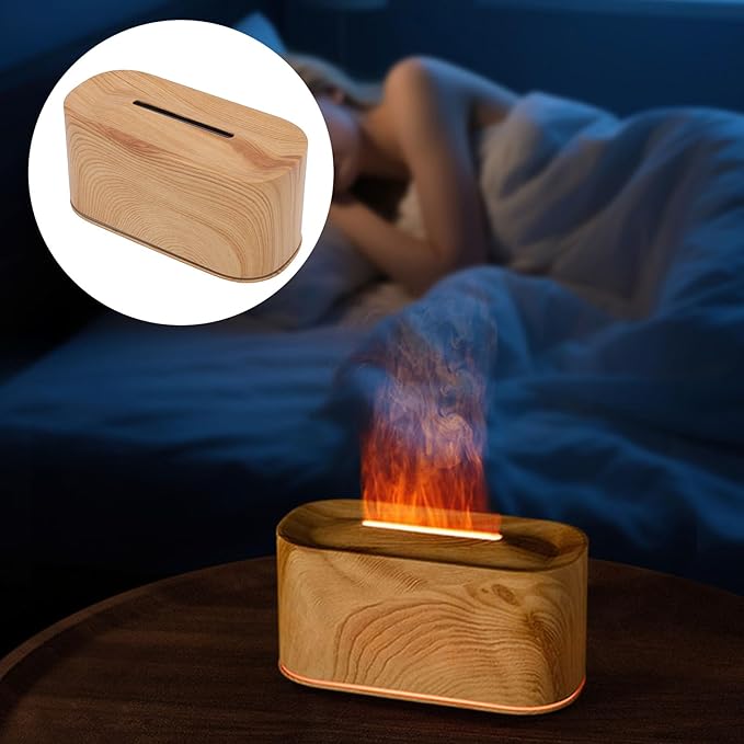 LICAEVEY Essential Oil Diffuser, 220ml Ultrasonic Aromatherapy Diffuser with 7 Colors Light and Quiet Operation, for Home Office Bedroom (Light Wood Grain)