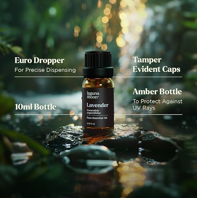 Lagunamoon Essential Oils Mothers Day Gifts Set- 6 Oils for Diffusers, Aromatherapy, Home Care, Candle Making Scents, Fragrance, Humidifiers - Peppermint, Tea Tree, Lavender, Eucalyptus, Orange (10mL)