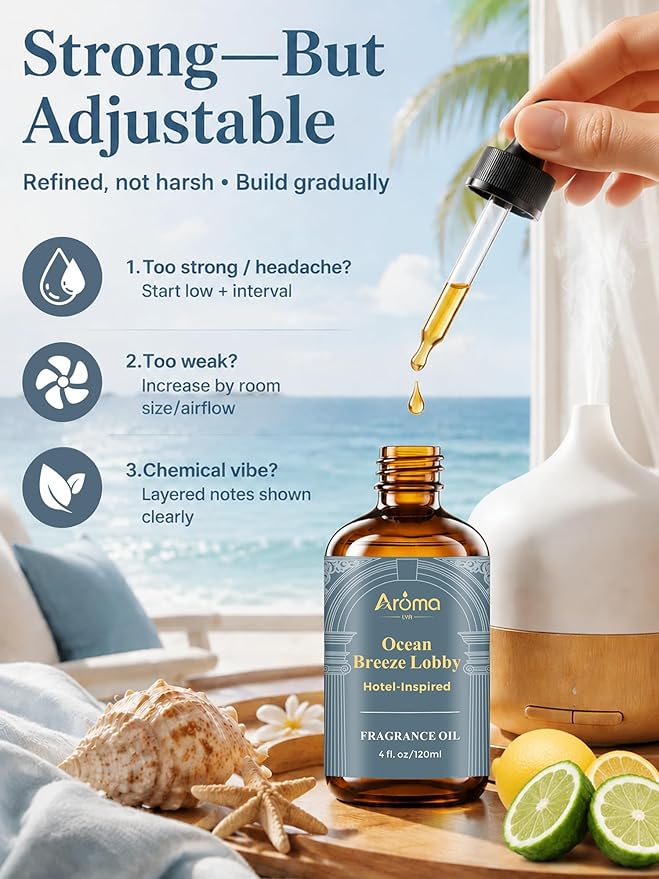 Ocean Breeze Lobby — a Hotel-Inspired Fragrance Oil that Feels Like a Coastal Resort Lobby(Not a Typical Ocean-Fresh Scent), Hotel Diffuser Oil for Home for Diffusers and Crafting