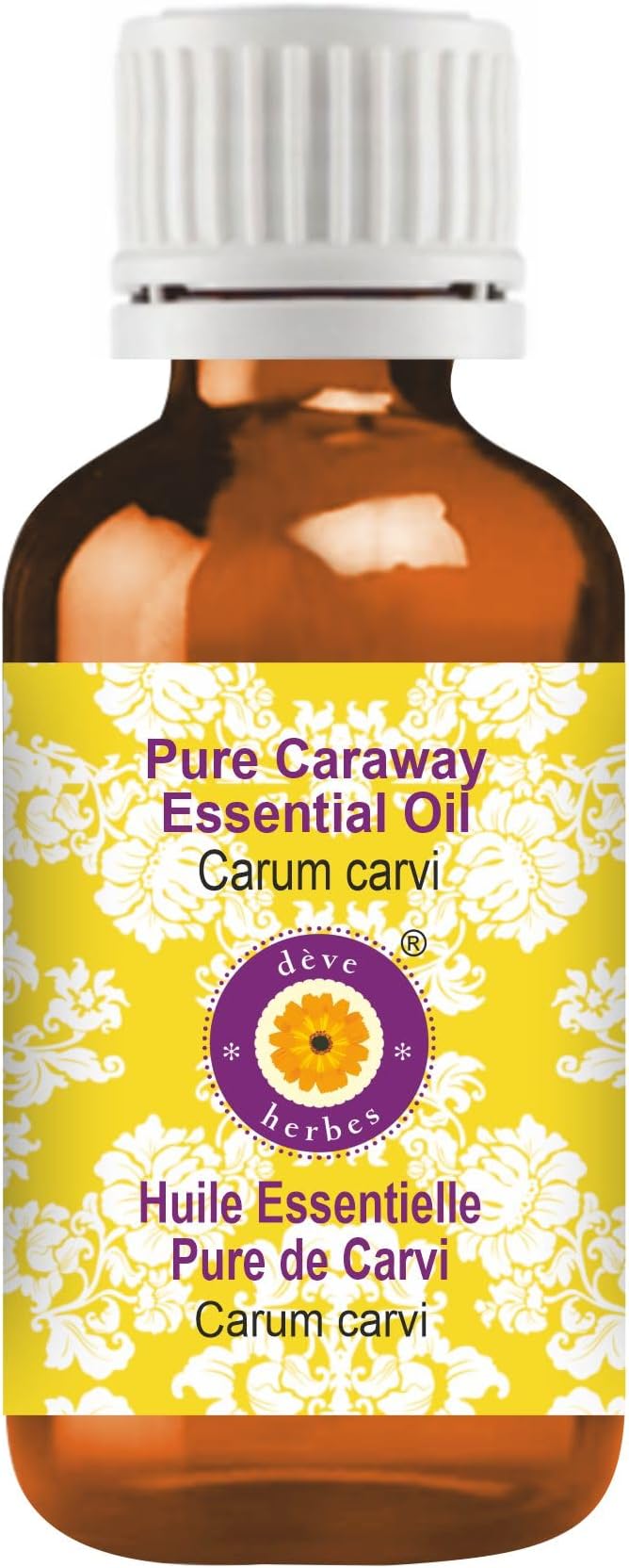 Deve Herbes Pure Caraway Essential Oil (Carum carvi) Steam Distilled 50ml (1.69 oz)