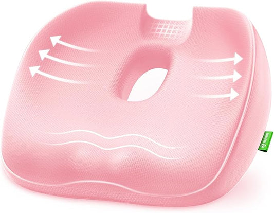 AUVON Innovative Donut Pillow Hemorrhoids Scientific Center Hole and Tailbone Cutout, Orthopedic Pain Relief Donut Seat Cushion for Coccyx, Sciatica, After Surgery Sitting Relief