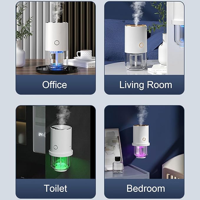 -Lasting Fragrance Essential Oil Diffuser for Home, Office & Hotel – 55ml Aroma Diffuser with Auto Shut-Off, 7 LED Colors, Quiet