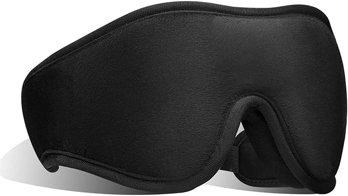 Sleep Eye Mask for Men Women, 100% Light Blocking 3D Sleeping Mask, Soft Breathable Sleep Eye Mask with Adjustable Velcro for Flight Nap, Relaxing Zero Pressure Night Blindfold