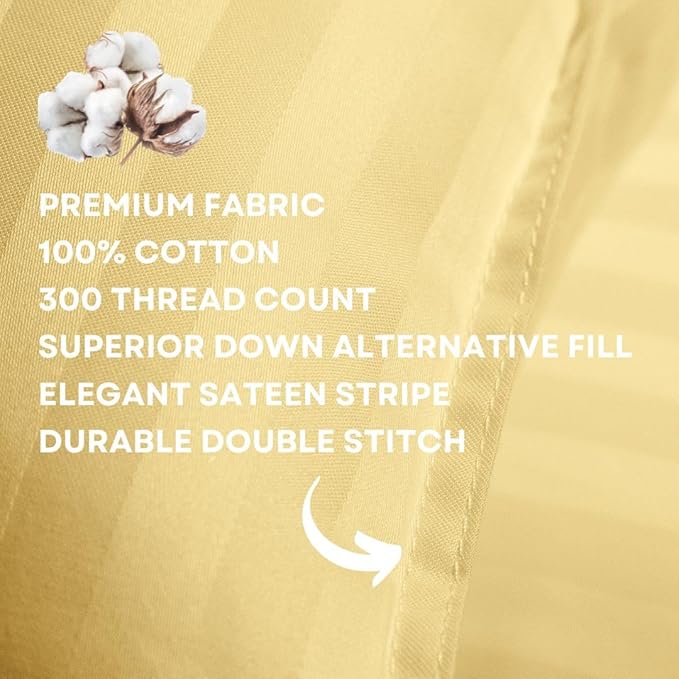Toddler Pillow 2X–Certified Hypoallergenic Award Winning Baby Pillow (no Pillowcase Needed) 300TC Pure Cotton Shell and Down Alternative Fill. Toddler Bedding by Kinder Fluff- Kids Pillow 2+ Yellow