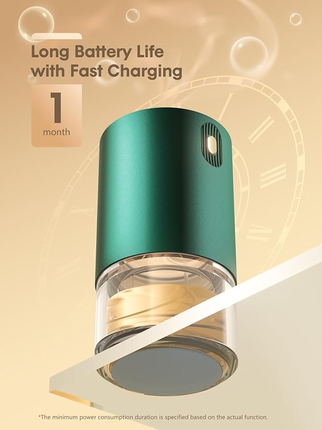 Waterless Essential Oil Diffuser - Rechargeable Scent Diffuser for Home and Car Diffuser, Portable Waterless Diffuser with Home/Car Mode 4 Mist Time Level and Timer Setting, Pure Scent