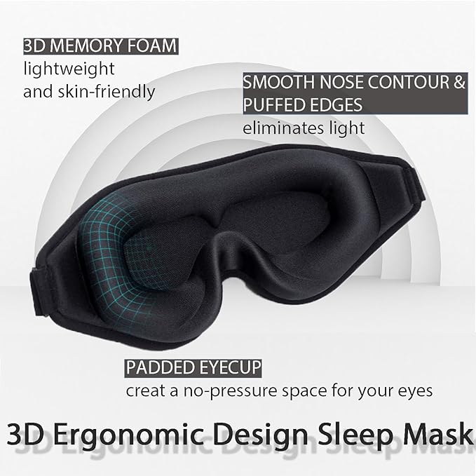 Eye Mask for Lash Extensions, Sleep Mask for Lash Extensions for Women Men, Zero Eye Pressure 3D Contoured Lash Extension Sleep Mask, Lash Protector Breathable Soft Shade Cover for Travel Yoga Nap