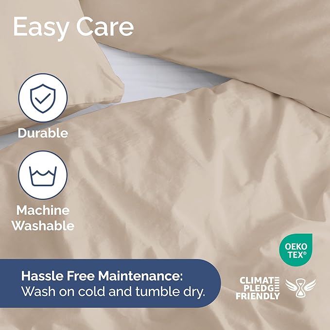 Duvet Cover Full Size Set - Extra Soft Full Duvet Cover 80" x 90" with 2 Pillow Shams - Hotel Luxury, Easy Care and Fade Free w/ Zipper Closures & Ties - All Season, Comfy, Cozy & Breathable (Cream)