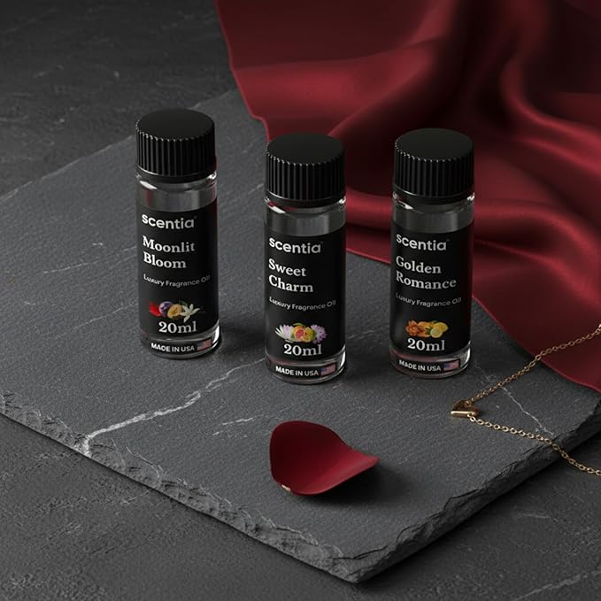 Love Collection Fragrance Oil Set – Essential Oil Blends for Diffusers, Candles & Soaps – Jasmine, Rose, Citrus, Amber & Musk – Phthalate-Free – Gift Set 3×20 ml (2.03 fl oz)