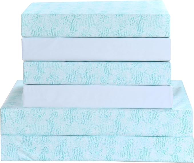 Elegant Comfort Softest and Coziest 6-Piece Sheet Set - 1500 Premium Hotel Quality Microfiber - Deep Pocket, Wrinkle Resistant 6-Piece Wave Pattern Bed Sheet Set, King, Wave Aqua