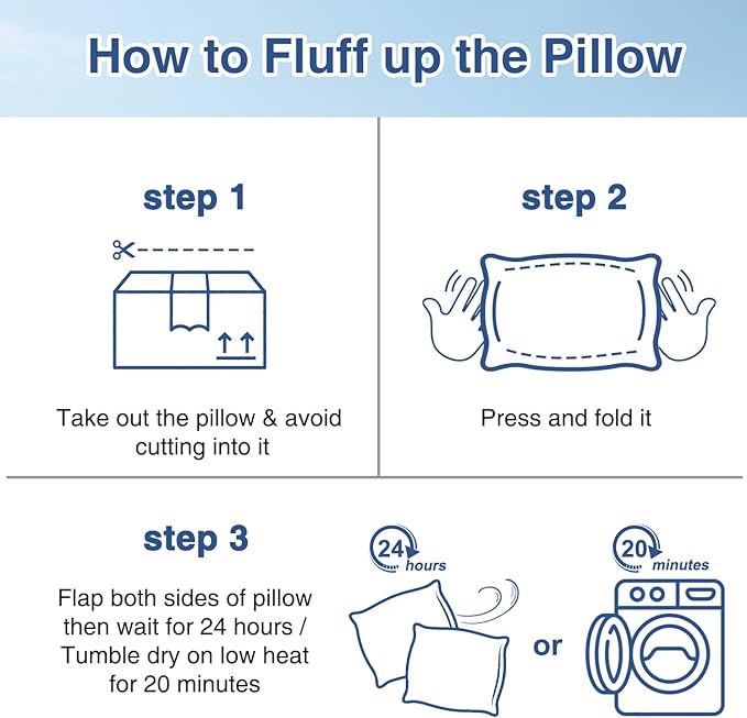 Favocama Cooling Pillow for Sleeping, Shredded Memory Foam Pillows Queen Size Set of 2, Double Sided Cooling Bed Pillows for Hot Sleepers, Side Back and Stomach Sleepers with 4 Covers