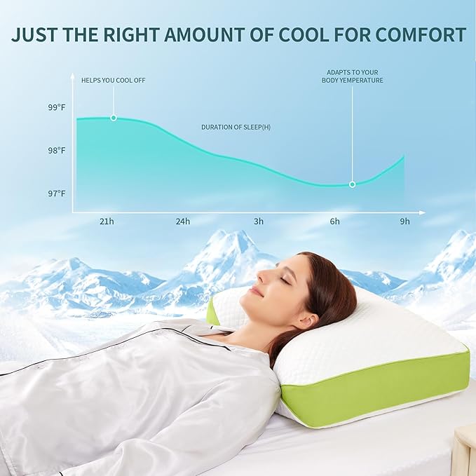 Luxury Hotel Cooling Pillow for Sleeping,Medium Firm Shredded Memory Foam Pillows King Size Set of 2,with Zipper Adjustable Supportive