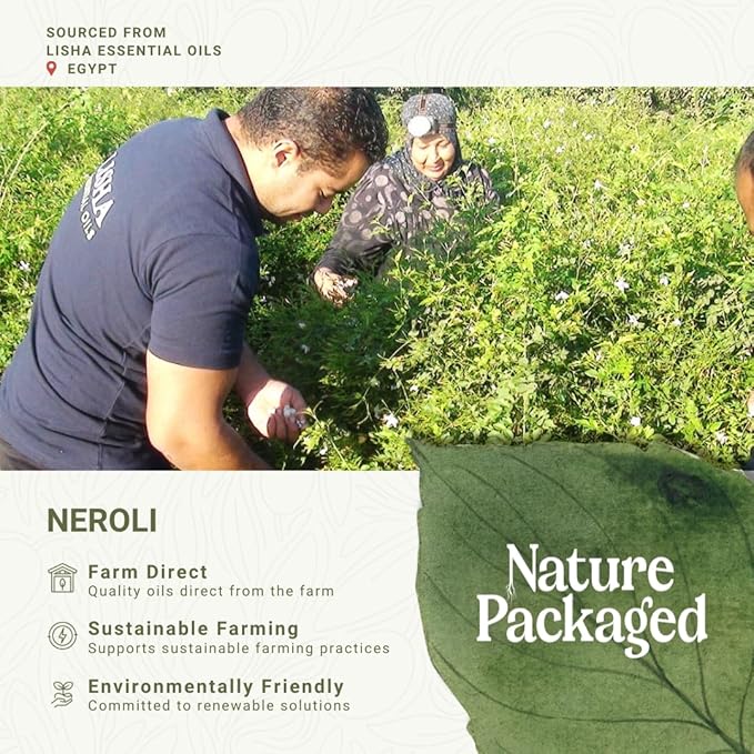 Neroli Essential Oil - Direct from Egyptian Nile Delta Farms - Steam Distilled - Aceite Azahar for Aromatherapy, Massage, Diffuser, DIY Candle and Soap Making - 8oz
