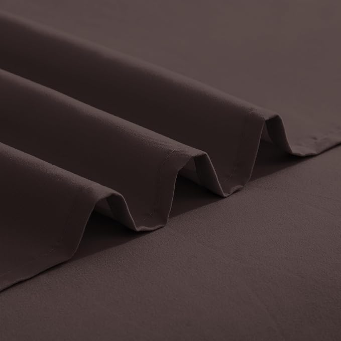Elegant Comfort Luxurious 1500 Premium Hotel Quality Microfiber Three Line Embroidered Softest 4-Piece Bed Sheet Set, Wrinkle and Fade Resistant, Twin/Twin XL, Chocolate Brown