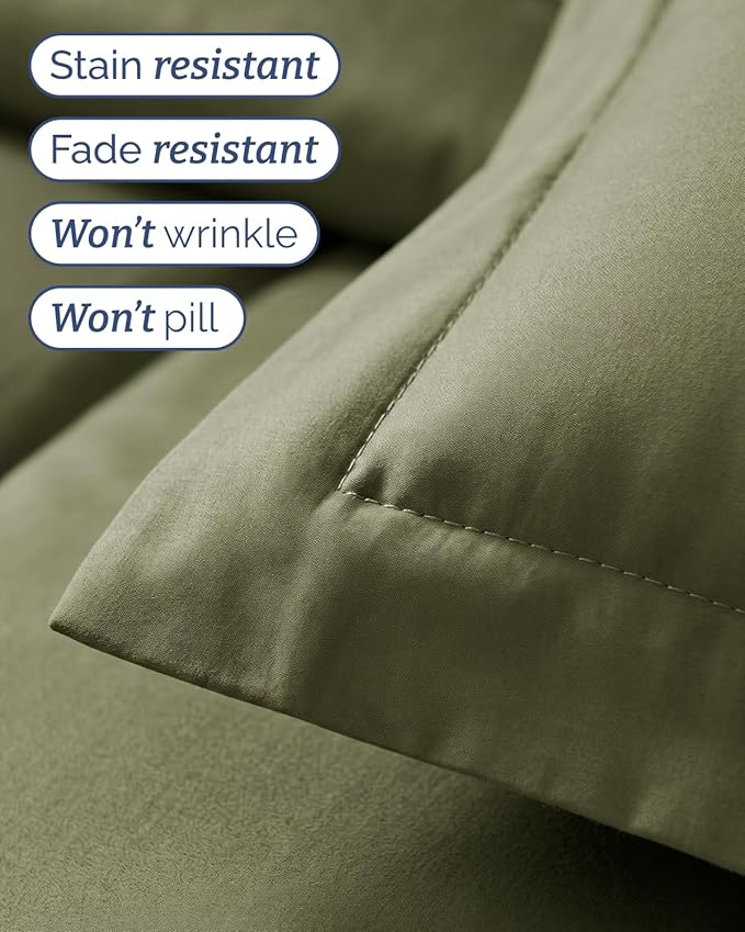 Twin Comforter Set - 5 Piece Bed in a Bag Twin Size Bed Set - Down Alternative Comforter, Flat Sheet, Fitted Sheet, Pillowcase & Sham for All Seasons - Ultra Soft, Comfy and Breathable - Sage Green