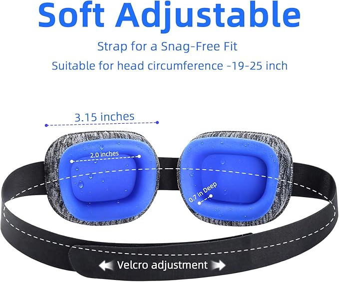 Sleep Mask for Dry Eyes, Moisturizing Blackout Dry Eye Mask with Removable Silicone Cups, Soft Adjustable Comfortable for Travel & Night Sleep