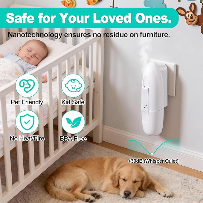 Plug-in Waterless Essential Oil Diffuser, 400-800 Sq.Ft Smart Nebulizing Scent Air Machine with App Control (Bluetooth), 100ml Capacity, Leak-Proof, for Home, Hotel, Office, Spa