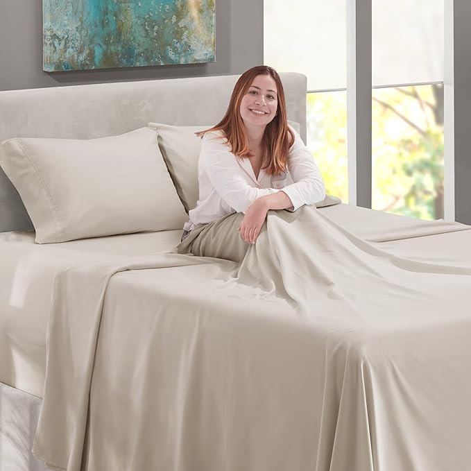Nestl California King Size Sheet Set, 4 Piece Extra Deep Pocket (18-24 inches), Microfiber, Hotel Luxury, Soft, Breathable, Wrinkle-Free, Easy to Care, Linen