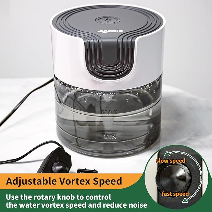 Aozale Water Air Revitalizer & Humidifier, Variable Speed Water-Based Air Cleaner & Aroma Diffuser with 7-Color LED Light – for Home, Pet Odors, Smoke & Relaxing White Noise