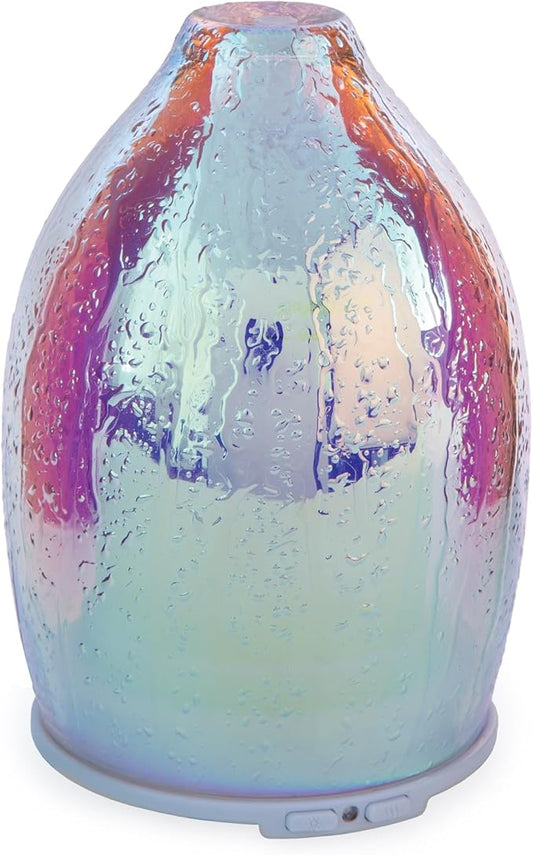 Airome Iridescent Medium Essential Oil Diffuser|100 mL Humidifying Ultrasonic Aromatherapy Diffuser 8 Colorful LED Lights, Intermittent & Continual Mist, Auto Shut-Off