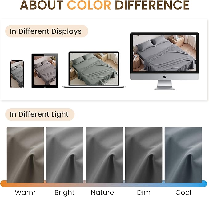 Cal King Size 4 Piece Bed Sheet Set - Premium Breathable & Cooling Sheets- Ultra Imitation Cotton -Hotel Luxury Bed Sheet Deep Pocket up to 15"- Wrinkle, Stain Resistant (Dark Grey, California King)