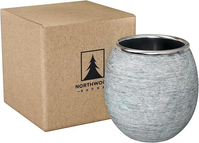 Northwood Sauna - Sauna Aromatherapy Stone Cup - Essential Oil Diffuser - Natural Rock with Stainless Steel Bowl