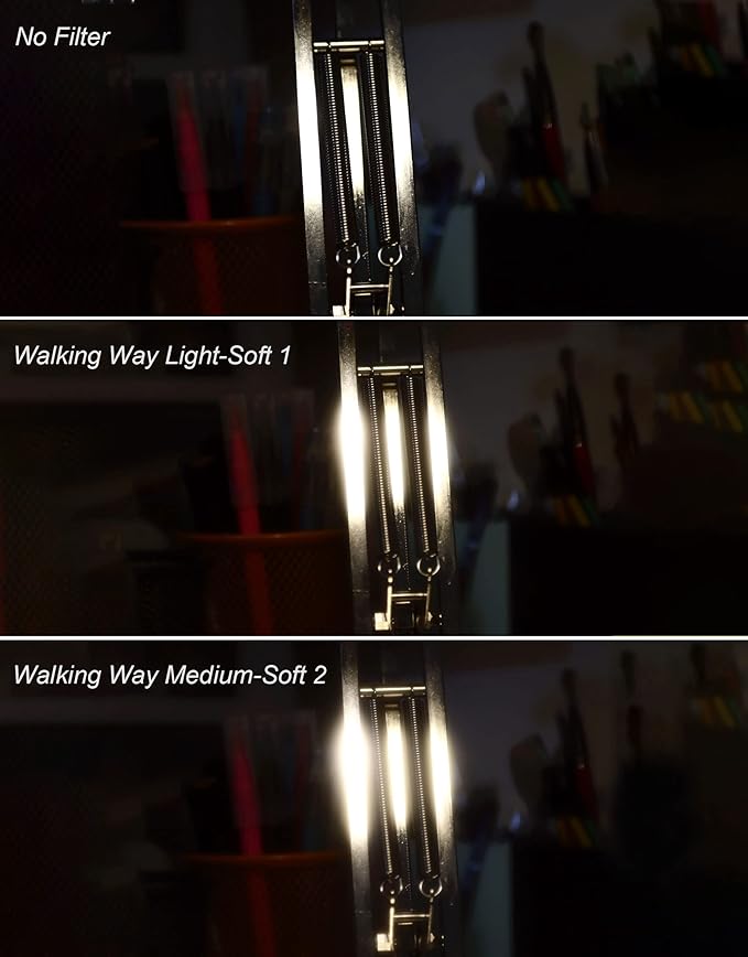 Walking Way 86mm White Mist Diffusion Filter Set (Soft 1 & 2), Soft Focus Dreamy Fog Effect Lens Filter 2pcs, Softening Diffuser For Video/Vlog/Portrait, Ultra-Slim Frame, Optical Glass, No Vignetting
