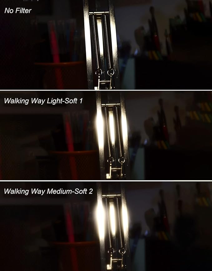 Walking Way 40.5mm White Mist Diffusion Filter Set (1 & 2), Soft Focus Dreamy Fog Effect Lens Filter 2pcs, Softening Diffuser for Video/Vlog/Portrait, Ultra-Slim Frame, Optical Glass, No Vignetting