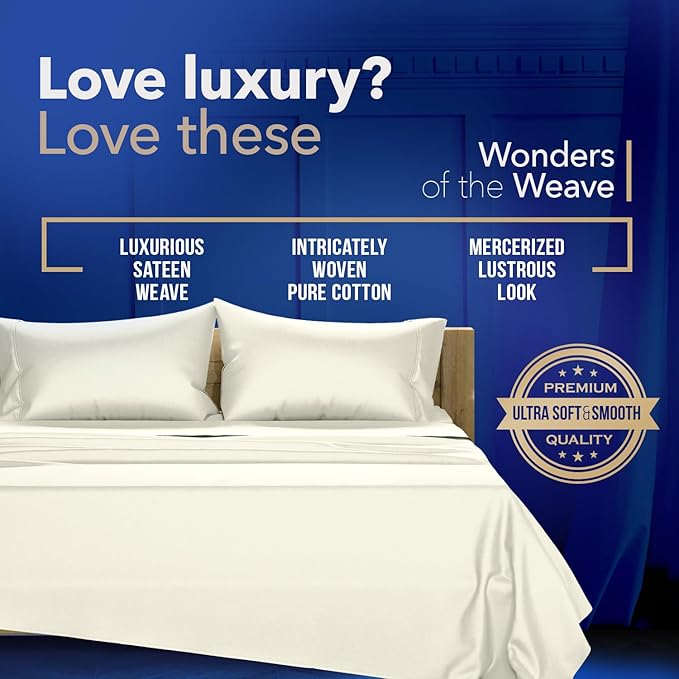 TEXAS LINEN CO. Luxury Egyptian Cotton King Sand Pillow Cases Set of 2-1000 Series Lonestar Lovin' Collection Pillowcases for Sleeping, Cooling Pillow Cover, Extra Long Staple Hotel Pillow Cases