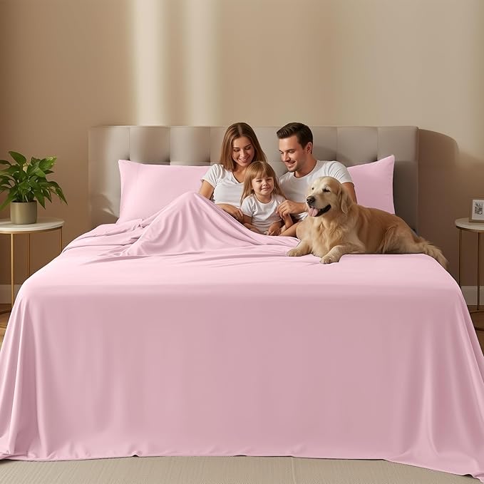 Utopia Bedding Full Size Sheet Set – 4 Piece Bed Sheets, Soft and Breathable Microfiber, Includes 1 Fitted Sheet, 1 Flat Sheet and 2 Pillowcases – Oeko Tex (Crystal Pink)