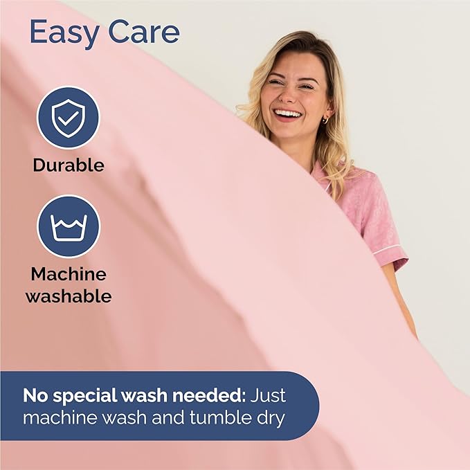 King Size 4 Piece Sheet Set - Comfy Breathable & Cooling Sheets - Hotel Luxury Bed Sheets for Women & Men - Deep Pockets, Easy-Fit, Extra Soft & Wrinkle Free Sheets - Baby Pink Oeko-Tex Bed Sheet Set