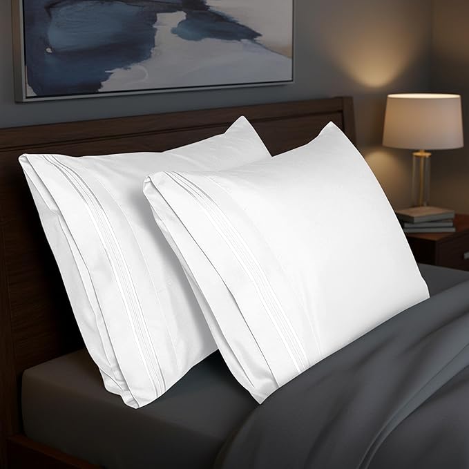 Elegant Comfort Premium Hotel Quality 2-Piece Pillowcase Set, Luxury & Softest 1500 Thread Count Egyptian Quality Bedding Pillowcases, Wrinkle and Fade Resistant