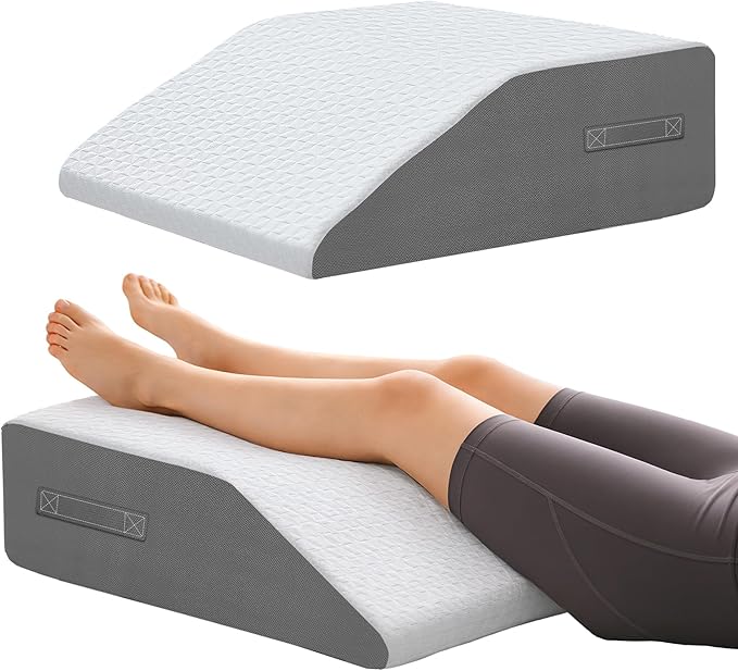 6" Leg Elevation Pillows Memory Foam Leg Support Bed Wedge Pillow Leg Elevated for Sleeping, Leg Pillows Good for Back& Knee& Hip& Ankles