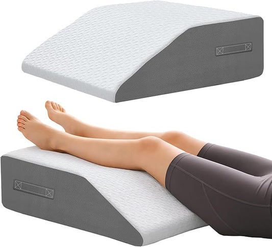6" Leg Elevation Pillows Memory Foam Leg Support Bed Wedge Pillow Leg Elevated for Sleeping, Leg Pillows Good for Back& Knee& Hip& Ankles