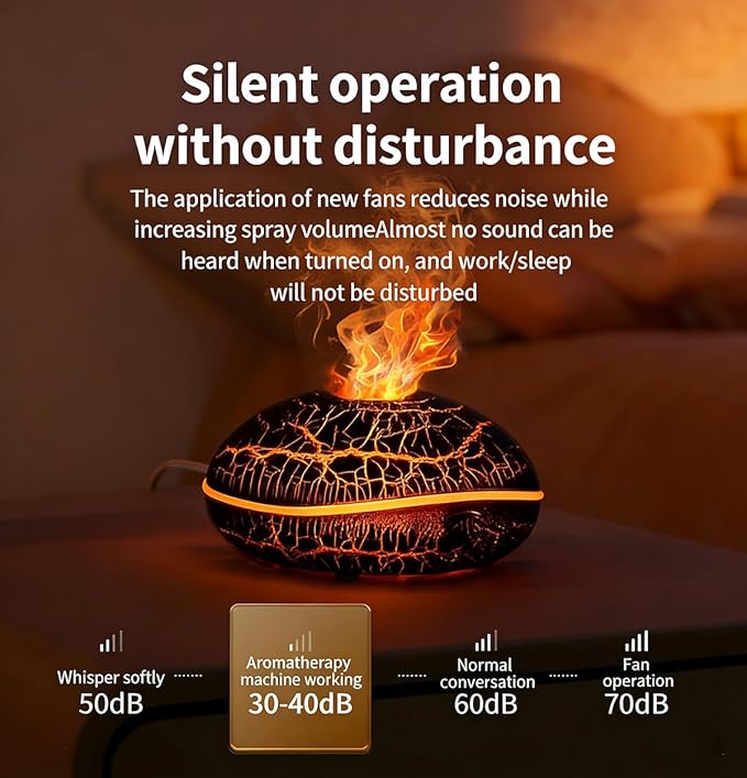 ThreeH Cracked Pattern Design Essential Oil Diffuser 200ml Aromatherapy Humidifier with Mood Light Auto Safety Unique Art Decor & Gift