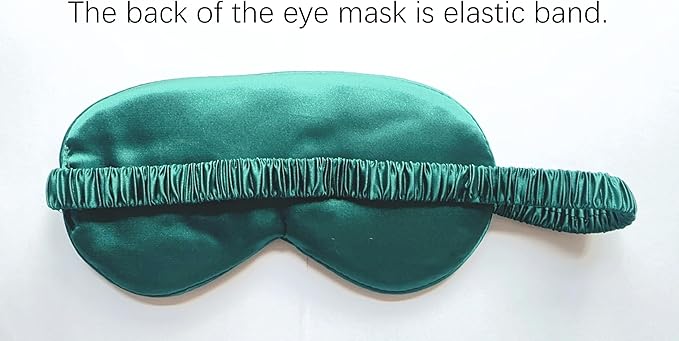 Silk Eye Mask for Sleeping - Satin Eye Cover with Silk Storage Bag Green