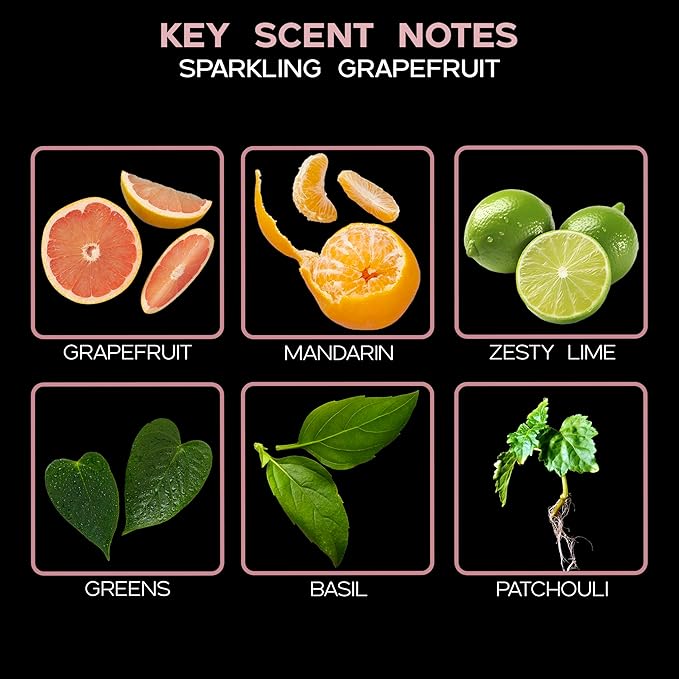 Sparkling Grapefruit Diffuser Oil - Luxury Essential Oils for Diffuser Refill & Air Freshener Room Spray - Long-Lasting & Natural Home Fragrance, Scented Oil for Diffusers, USA Made, 4oz