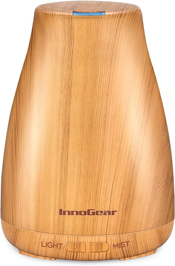 InnoGear Essential Oil Diffuser, Ultrasonic Diffusers for Home Aromatherapy Humidifier for Mother's Gift Bedroom Room 7 Colors LED 2 Mist Mode Auto Off, Yellow