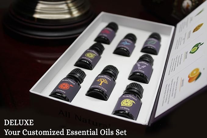 floraVerve Essential Oils Customized Set, Build Your Own Collection, All Natural & 100% Pure Aromatherapy Essential Oils, NO More Pre-Set Collection - Pick Only Those You Like! (8x10mL)