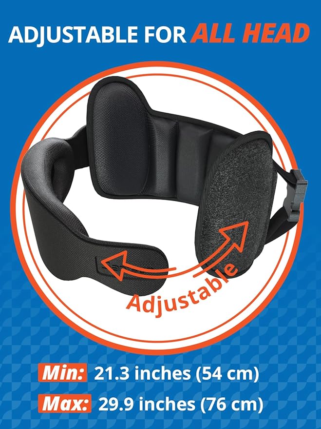 SARISUN Upgraded Travel Pillow, U-Shaped Airplane Head Strap for All Heights, 360° Support, 3D Sleep Mask, 100% Light Blocking, Long Flights Essentials Headrest, Stop Bobblehead, Black