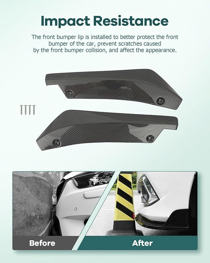 SCITOO Rear Bumper Diffuser Universal Carbon Look Side Fender Skirt Lip Splitter Canard Protector