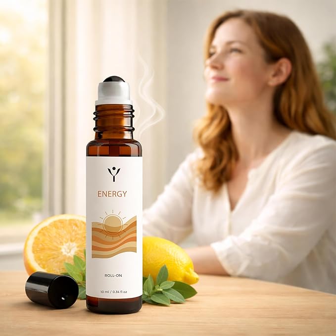 Peppermint Essential Oil Roll On for Energy & Focus – Aromatherapy Roller with Sweet Orange & Lemon – Pre-Diluted Peppermint Oil Roller for Pulse Points, 10 ml
