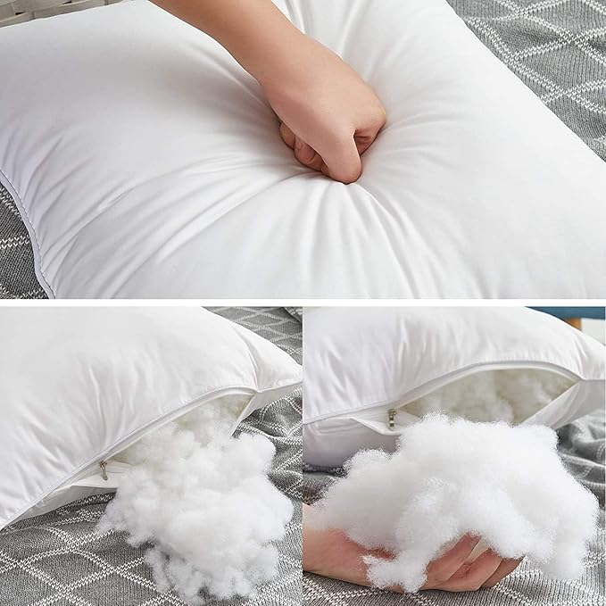 Leeden 14 x 36 Pillow Inserts (Set of 1) - Throw Pillow Inserts with 100% Cotton Cover - Rectangle Interior Sofa Pillow Inserts with Zipper for Sofa, Couch and Home Decor- White