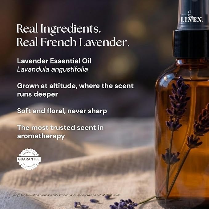 French Lavender Linen Spray | Sleep Aromatherapy Made with Lavender Essential Oil | Fabric Freshener for Beddings Pillows Towels and Bedroom | 4 fl oz