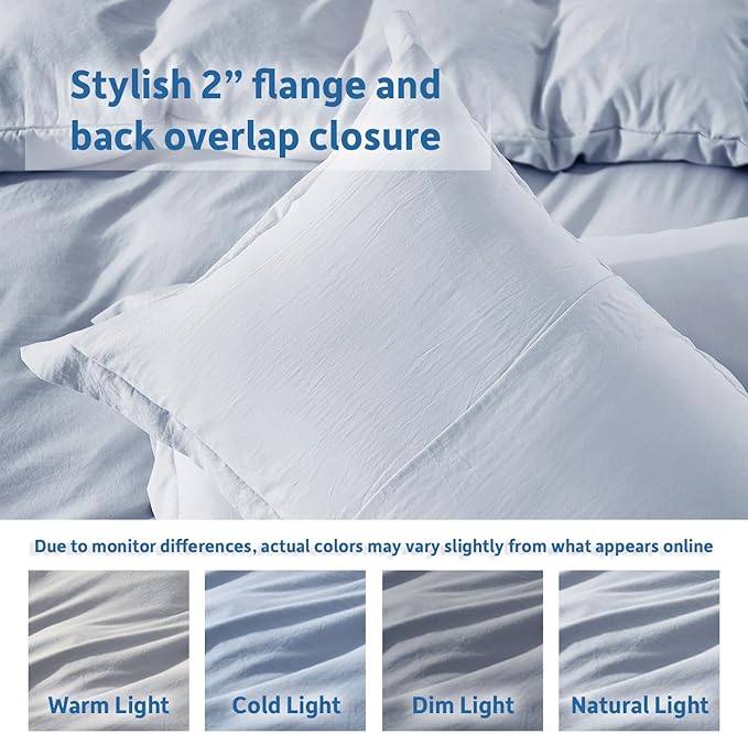 Nestl Twin Duvet Cover Set - Soft Double Brushed Ice Blue Duvet Cover Twin/Twin XL, 2 Piece, with Zipper Closure, 1 Duvet Cover 68x90 inches and 1 Pillow Sham