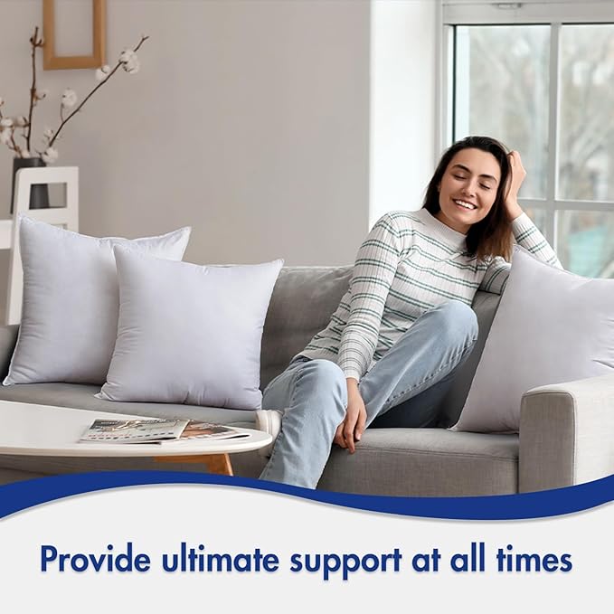 MIULEE 26x26 Pillow Inserts,Down Alternative Pack of 2 Euro Decorative Throw Pillows for Sofa Couch Bed, Ultra Soft Fluffy Bed Sleeping Form