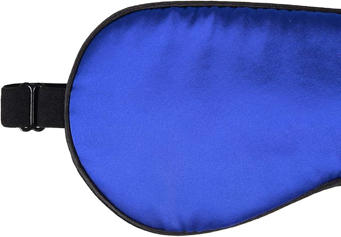 100% Natural Silk Sleep Eye Mask Kids, Cute Night Sleeping Mask with Adjustable Elastic Strap for Girls Boys Child (Blue Small)