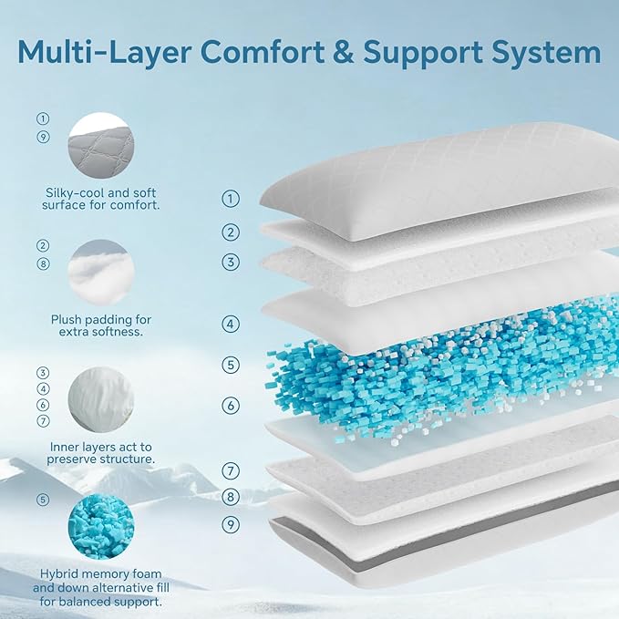 BEDELITE Cooling Body Pillow for Adults, Creative Ultra Soft Cool-Touch Quilted Nylon-Spandex Body Pillow Cover, Adjustable Memory Foam Long Pillow for Side Sleepers, Pregnancy & Back Pain(Linen)