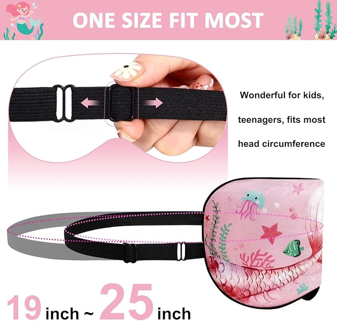 2 Pcs Sleep Mask for Kids,Cute Blackout Kid Eye Mask, Girls Eye mask for Kids Teen,Unicorn Sleep Mask with Adjustable Strap for Home Party Children's Travel Soft Eye Cover Blindfold (Unicorn + Ocean)