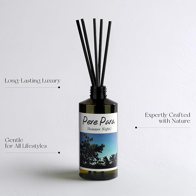 Summer Night Scent Premium Reed Diffuser Set - 2 Pack, 400ml /14.1 fl.oz Scented Oil with 6 Sticks | Long-Lasting Fragrance for Home & Office | Luxury Gift